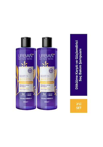 Biotin & Keratin Dökülme Ve Uzamaya Yardımcı Saç Bakım Şampuanı-350 Ml-vegan X2