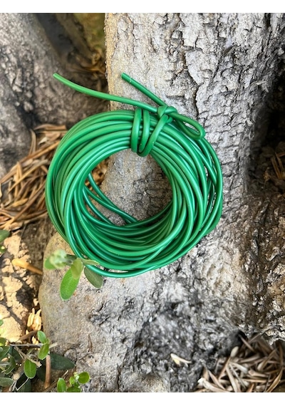 Aymen Çiçekçilik Fidan Bağlama İpi 10 Metre - 3 Mm Sera İpi Elastik Fide Bağlama Lastiği Bağ Da