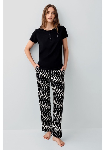 Pierre Cardin Kadın Siyah Pijama Takım Pc9165-s-v1 Siyah