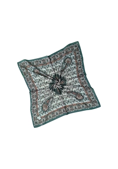 Mim Eşarp Prime Pamuk Etnik Desenli Eşarp 90x90 Cm PETROL YEŞİLİ