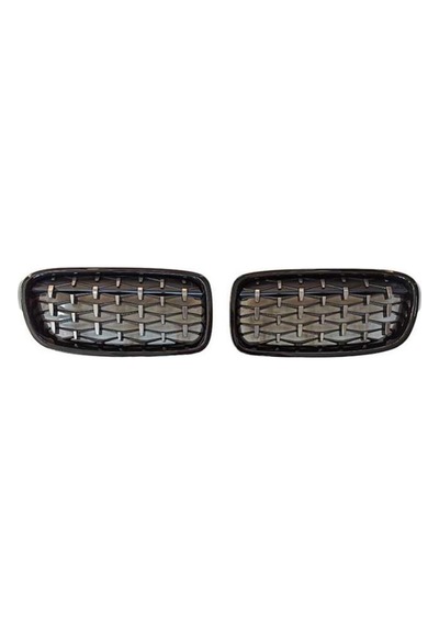 BMW 3 Serisi İçin Uyumlu F30 Böbrek Diamond Panjur Piano Black 2012-2018