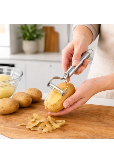 Paslanmaz Çelik Sebze Ve Meyve Soyacağı, Döner Bıçaklı Y Tipi Soyacak, Patates Havuç Salatalık İçin Mutfak So Diğer