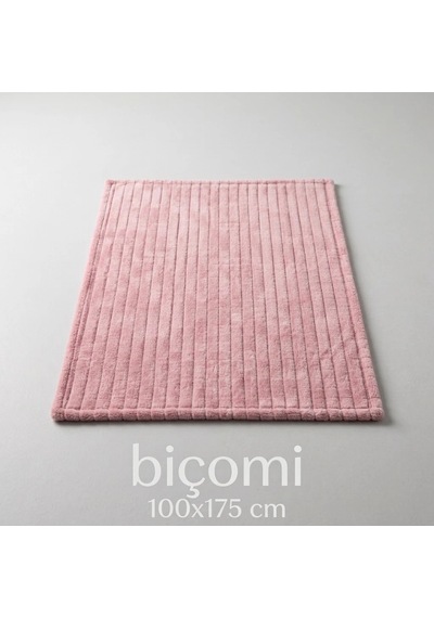 Biçomi Wellsoft Ekstra Yumuşak Tek Kişilik Tv & Dinlenme Battaniyesi 100x175 Cm - Pudra Pudra Pembe