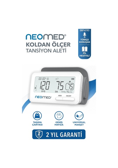 Neomed Dbp-6193 Türkçe Konuşan Entegre Manşonlu Üst Koldan Dijital Tansiyon Aleti- Hortumsuz Tasarım