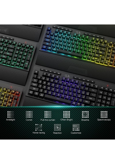 K515 Pro Shiva Rgb Kablosuz Membranlı Türkçe Oyun Klavyesi, 98 Tuşlu Mekanik Hissi Klavye Ve Smooth Lineer Switch,ma