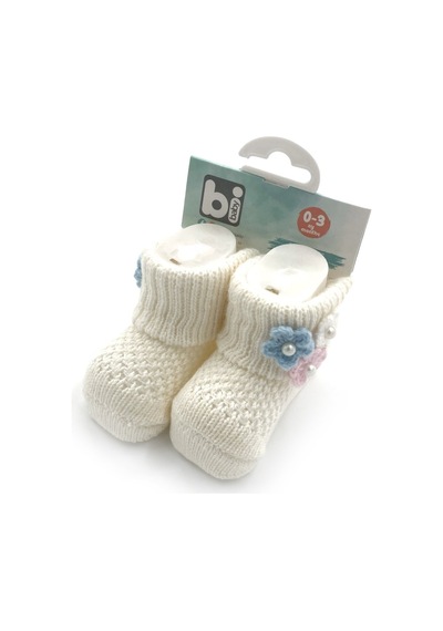 Bibaby Çiçekli Bebek Çorabı 68300 Ekru