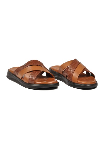 Pierre Cardin Taba Hakiki Deri Erkek Terlik Pc-7336 M