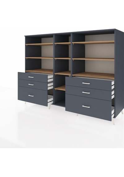 Kronos Dolap 10 Raflı 6 Çekmeceli 220x59x163 Antrasit-çam/antras Antrasit-çam/antrasit Kronos Dolap 10 Raflı 6 Çekmeceli 220x59x163 Antrasit-çam/antras Antrasit-çam/antrasit