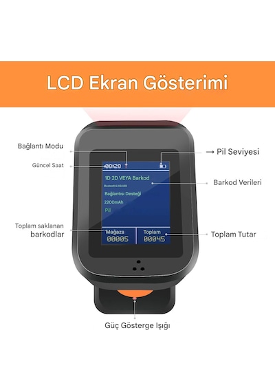 Tera Hw0006 2d Barkod Okuyucu Kablosuz, Ekranlı, Şarjlı