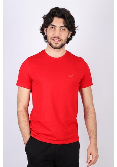 Rich Erkek Logo Baskılı T-shirt %100 Pamuk Tişört Kirmizi