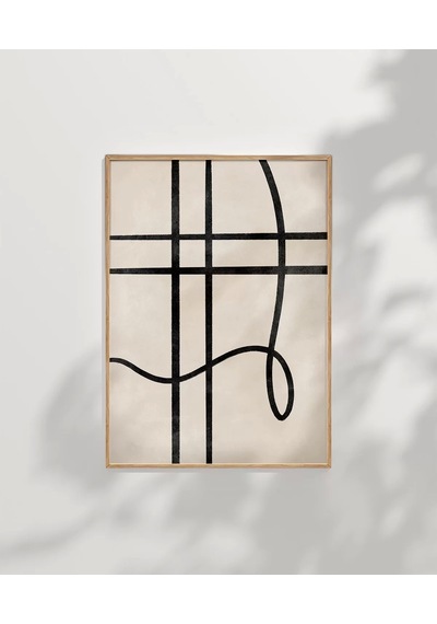 Çerçevesiz Poster Soyut Geometrik Hatlar Minimalist