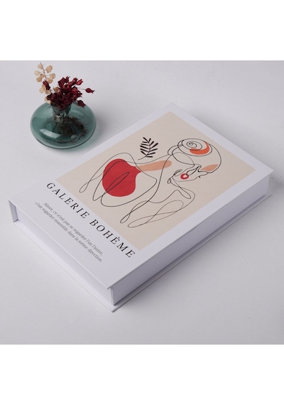 Bak Gel Al Kitap Görünümlü Dekoratif Kutu, Iskandinav Tarzı , Minimalist Saklama Kutusu Galeria Boheme - Bgakıtapbohem001