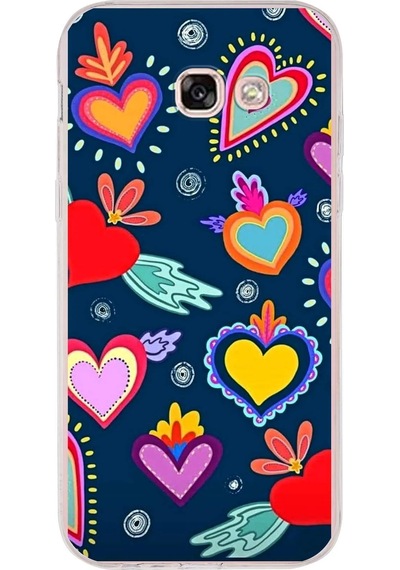 Samsung Galaxy A5 2017 İle Uyumlu 1mm Slim Fit Retro Colors 3 Baskılı Şeffaf Kılıf Şeffaf