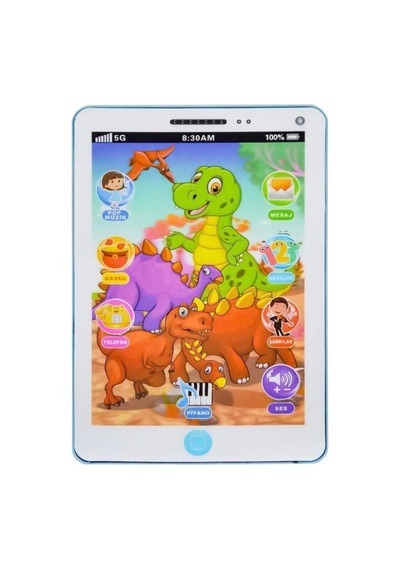 Dinozor Temalı Eğitici Sesli Dil Ve Motor Becerisi Geliştirici İnteraktif Oyuncak Tablet