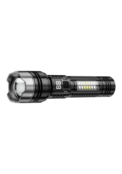 Xo-yh20 1200 Mah Dijital Ekranlı Teleskopik Zoomlu El Feneri Siyah