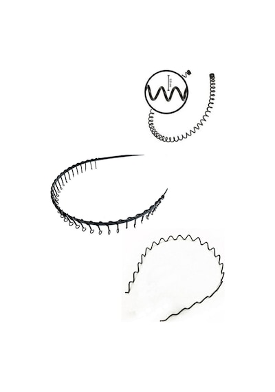 Sporcu Yaylı,taraklı, Zigzag Tel Taç 3 Lü Set Unisex Altın