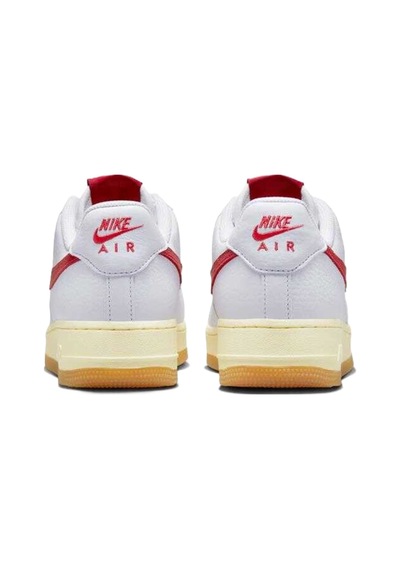 Nike Air Force 1 '07 Leather White Hakiki Deri Unisex Sneaker Ayakkabı Beyaz Kırmızı Swoosh Nike Air Force 1 '07 Leather White Hakiki Deri Unisex Sneaker Ayakkabı Beyaz Kırmızı Swoosh