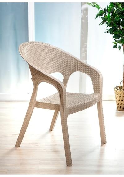 6 Adet Garden Cappucino Sandalye Balkon Bahçe Teras Bej