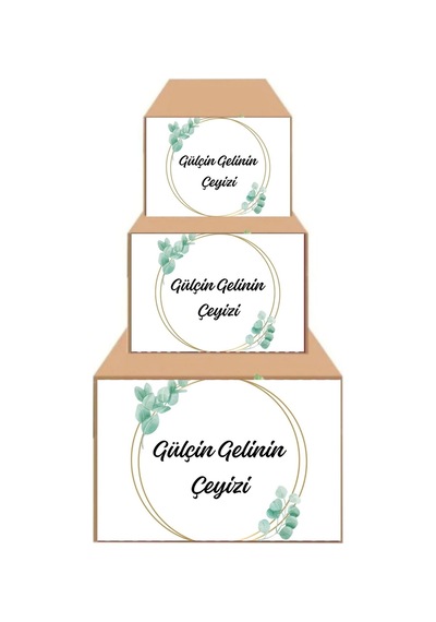 Çeyiz Kolisi Etiketi-a4-21x29 Cm-kişiye Özel Yapışkanlı Etiket/çeyiz Kolisi Etiketi-5 Adet -set 110 Diğer