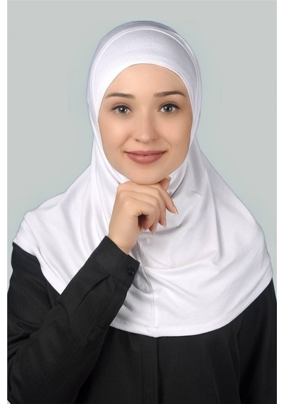 Altobeh Hazır Türban Pratik Eşarp Tesettür Hijab - Namaz Örtüsü -Beyaz