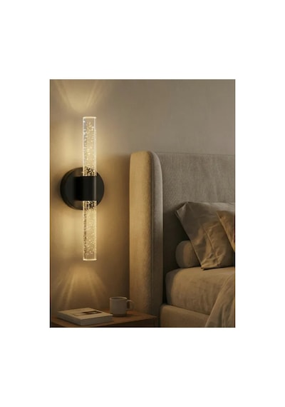 Bubbleflux Small 31 Cm Modern Tasarım Led Aplik - Duvar Lambası - Siyah - Pilli - Günışığı Siyah Pilli