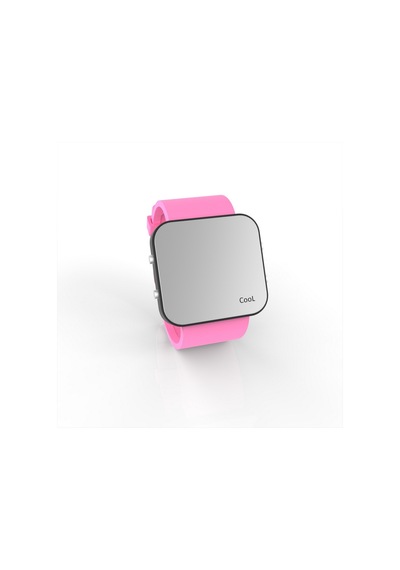 Cool Watch Saat - Siyah Led Kasa - Pembe Kayış Unisex