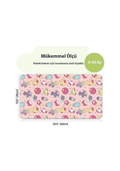 Matgo Baby Ördek Arabalı Bebek Alt Açma Matı Minderi Yıkanır Sıvı Geçirmez Bakım Pad Örtüsü 35x65cm