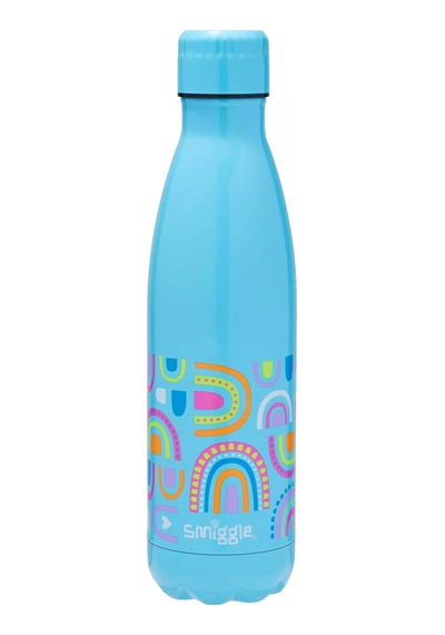 Smiggle - Fly High Kapaklı Çelik 500ml Matara Desenli