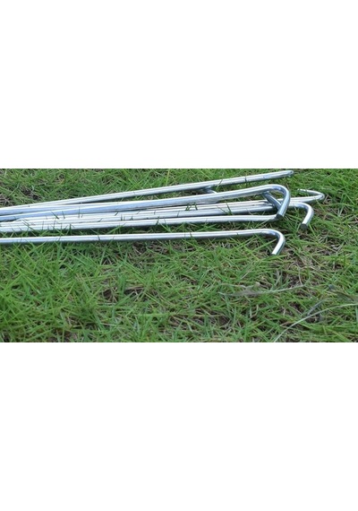 Crea-eco L Kazık Çadır Ve Bitki Örtüsü Sabitleme Kazığı 20 Adet 30 Cm - 4 Mm Galvanizli Paslanmaz Sabitleme Kazığı - Branda, Çadır, Örtü Ve Peyzaj Sabitleme Çivisi Açık Gri