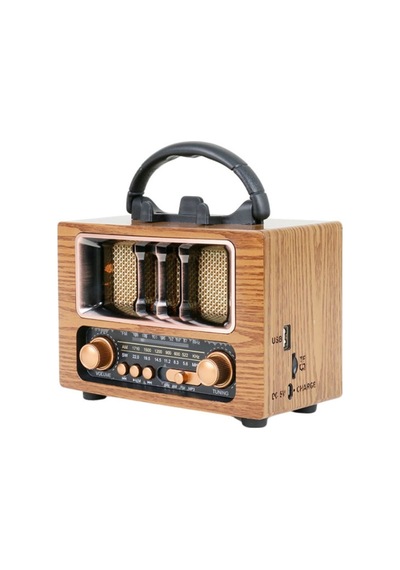 Nostaljik Radyo Şarjlı Bluetooth Hoparlör Taşınabilir Sd Kart Usb Girişli Mini Speaker