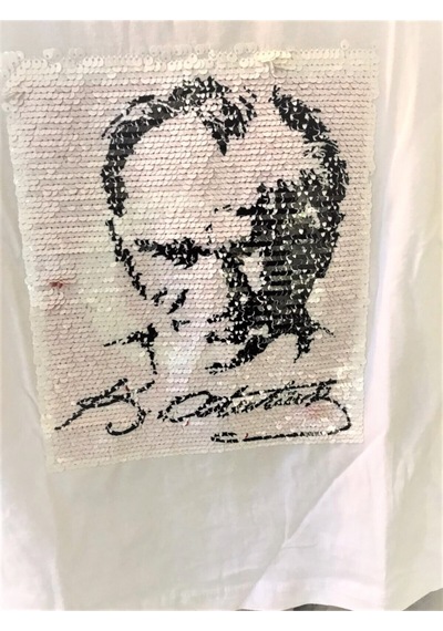 Elif Bebe Atatürk Ve Bayrak Tshirt Beyaz