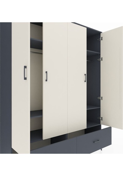 Hyperion Gardrop 6 Raflı 2 Çekmeceli 2 Askılı 176x44x221 Antrasit-aytaşı/antrasit Aytaşı/antrasit Hyperion Gardrop 6 Raflı 2 Çekmeceli 2 Askılı 176x44x221 Antrasit-aytaşı/antrasit Aytaşı/antrasit