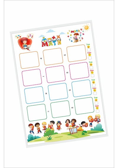 Matematik 4 İşlem Yaz Sil Bölme, Çarpma, Çıkartma, Toplama İşlemi