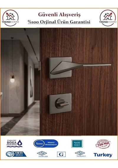 Sofuoğlu Gama Premium Rozetli Kapı Kolu - Mat Antrasit - Wc Banyo