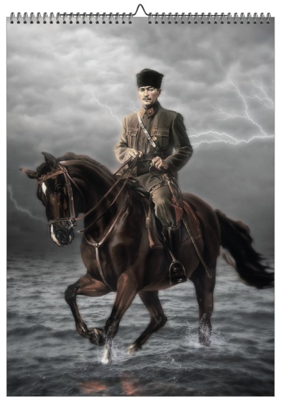 Mustafa Kemal Atatürk Fotoğraf Kağıdına Baskılı Poster Spiralli Ve Askılı 6 Sayfa
