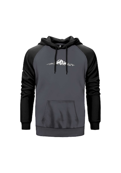 Single Mountain View Gri Renk Reglan Kol Sweatshirt Gri