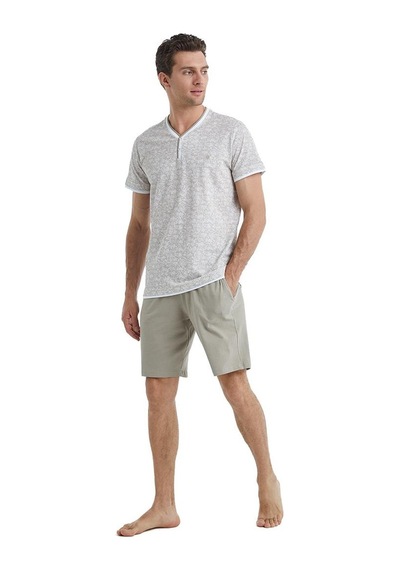 Blackspade Erkek Kısa Kol Şortlu Sütlü Kahve Pijama Takımı C1t7n4o04 001
