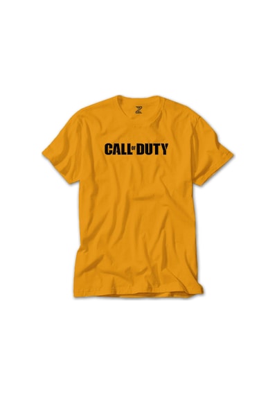 Call Of Duty Black Text Sarı Tişört