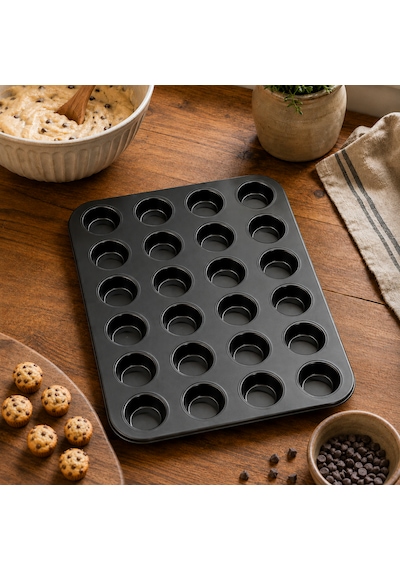 24'lü Tartolet Kalıbı Yapışmaz Mini Tart Kek Kurabiye Pişirme Tepsisi 24 Gözlü Fırın Kalıbı Sariva Home Teflon
