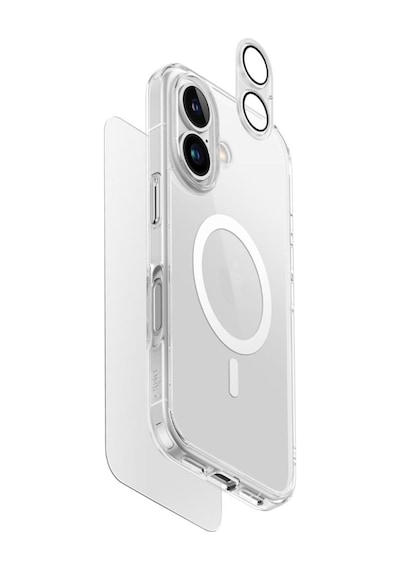 Apple Uyumlu iPhone 16 Plus Kılıf 3in1 Magsafe Clearvue Serisi Magclick Optix Ekran Koruyucu Ve Lens Koruyucu