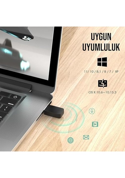 Mini Usb Wifi Adaptör 300 Mbps Uyumlu W-1