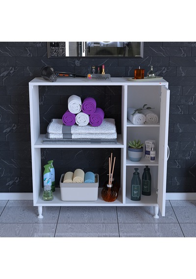 Armin 90 X 95,5 X 32,5 Cm Kapaklı Çok Amaçlı Banyo & Mutfak Dolabı Beyaz