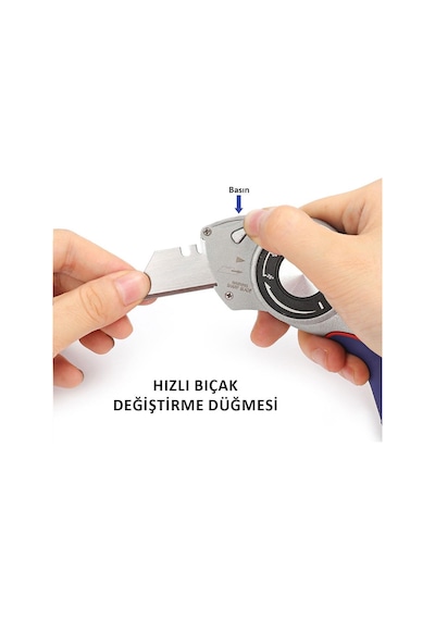 Workpro Wp211013 Ağır Hizmet Alüminyum Gövde Açı Ayarlı Katlanır Rötuş Maket Bıçağı + 5 Adet Yedek Bıçak