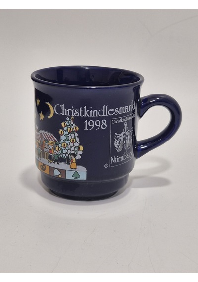 Vintage Nürnberg Christkindlesmarkt Tasarımlı Porselen Kupa 9cm 004 Çok Renkli