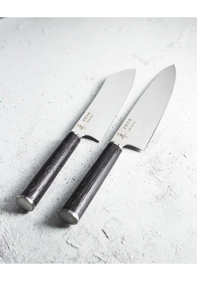 Ayrex Zaika 2'li Set Gyutou Ve Eğri Santoku Japon Tasarım Şef Bıçakları Ahşap Sap Paslanmaz Çelik Diğer