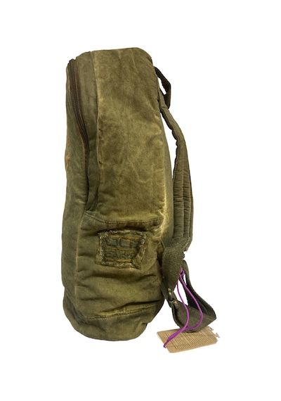 Old Cotton Cargo Kaliteli Vintage Disayn Laptop Bölmeli Sırt Gezi Çantası Leone Bag Oil 5100 Haki