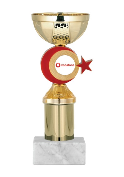 Odak Kupa - Economy Kupalar - Eco-047 B - 20 Cm Altın - Beyaz