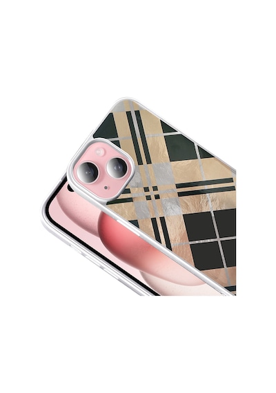 Apple     Uyumlu iPhone 13 Kılıf Desenli Zore Mep Kapak Gri Leopar