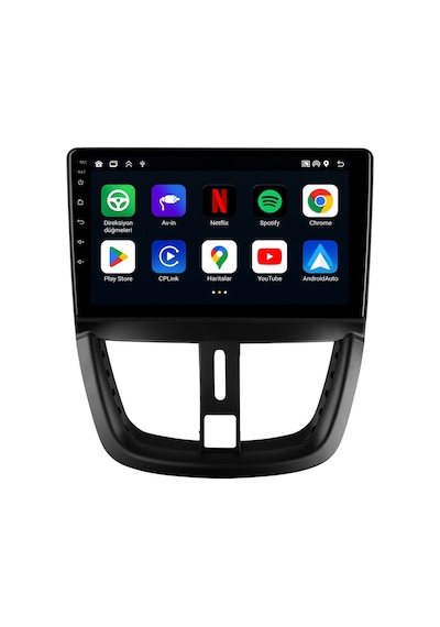 Peugeot 207 2006-2012 Android Multimedya Carplay Android Auto Navigasyon 8gb Ram 128gb Pro 9"