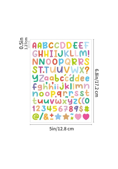 Dayanıklı Pastel Laptop Defter Telefon Etiketleri Alfabe Sticker Sayfası Çok Renkli